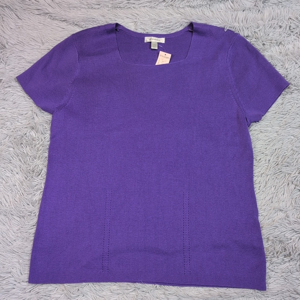 Dressbarnβ Shirt Womens 1X Purple Top Comfort Casual Preppy Soft New